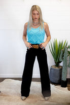 Open Stitch Sleeveless Top - Cowhide and Conchos