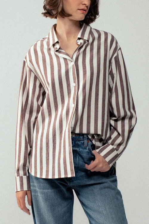 Outlaw Button Down Collared Shirt - Brown and Olive colors - Cowhide and Conchos