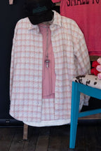 Oversized Houndstooth Patterned Soft Brushed Shacket - Cowhide and Conchos