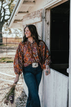 Paisley Printed Blouse - Small remaining - Cowhide and Conchos