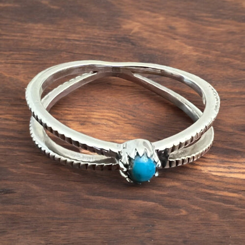 Parker Spiny Stacker Ring - Cowhide and Conchos