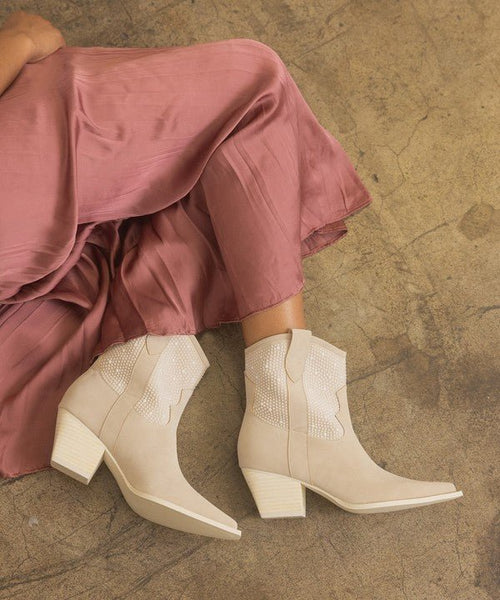 Pearl Studded Western Boots by OASIS SOCIETY Cannes - Cowhide and Conchos