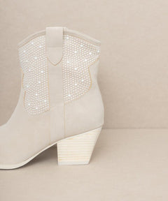 Pearl Studded Western Boots by OASIS SOCIETY Cannes - Cowhide and Conchos