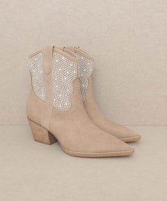 Pearl Studded Western Boots by OASIS SOCIETY Cannes - Cowhide and Conchos