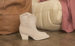 Pearl Studded Western Boots by OASIS SOCIETY Cannes - Cowhide and Conchos