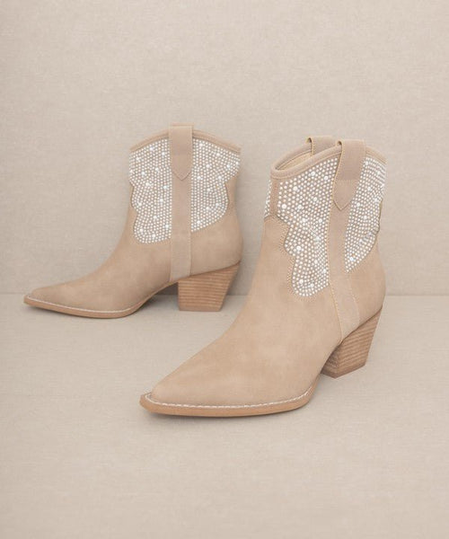 Pearl Studded Western Boots by OASIS SOCIETY Cannes - Cowhide and Conchos