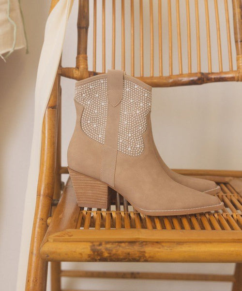 Pearl Studded Western Boots by OASIS SOCIETY Cannes - Cowhide and Conchos