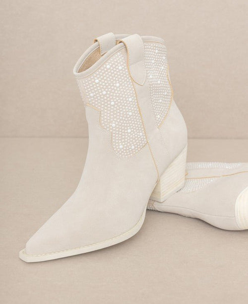 Pearl Studded Western Boots by OASIS SOCIETY Cannes - Cowhide and Conchos