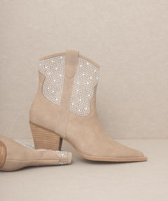Pearl Studded Western Boots by OASIS SOCIETY Cannes - Cowhide and Conchos