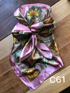 Pink & Gold Paisley Wild Rag - Cowhide and Conchos