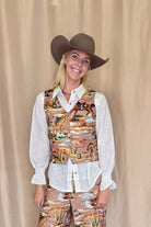 Prairie Eyelet Ruffle Top - Cowhide and Conchos