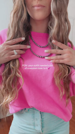 Western Faux Silver Pearl Necklace - 18 and 22 inch set