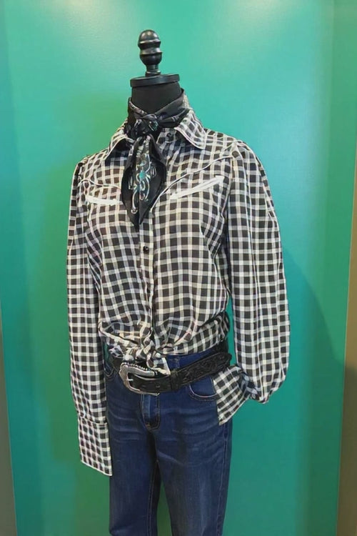 Howdy Hanny Black Long Sleeve Pearl Snap Shirt