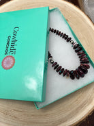 Purple spiny oyster and turquoise graduated & shell necklace - 23 inch - Cowhide and Conchos