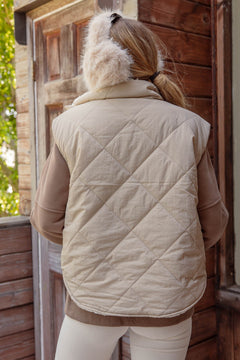 Quilted Collared Fleece Lined Zip Up Vest - small remaining - Cowhide and Conchos