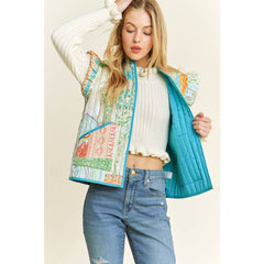 Quilted Ruffle Vest - Cowhide and Conchos
