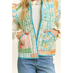 Quilted Ruffle Vest - Cowhide and Conchos