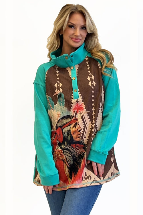 Red Cliffs Pullover - Cowhide and Conchos