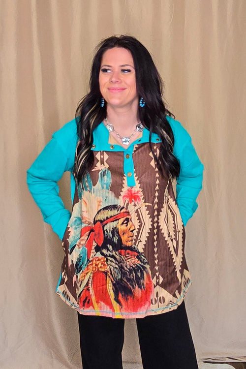 Red Cliffs Pullover - Cowhide and Conchos