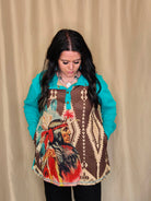 Red Cliffs Pullover - Cowhide and Conchos