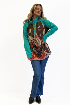Red Cliffs Pullover - Cowhide and Conchos