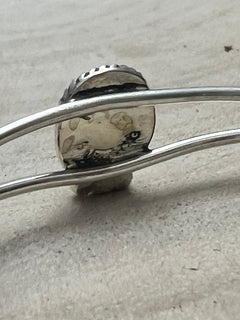 Rena Begay Turquoise & Sterling Silver Bracelet - Cowhide and Conchos