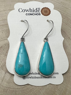 Rena Begay Turquoise & Sterling Silver Earrings - Cowhide and Conchos
