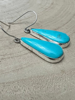 Rena Begay Turquoise & Sterling Silver Earrings - Cowhide and Conchos