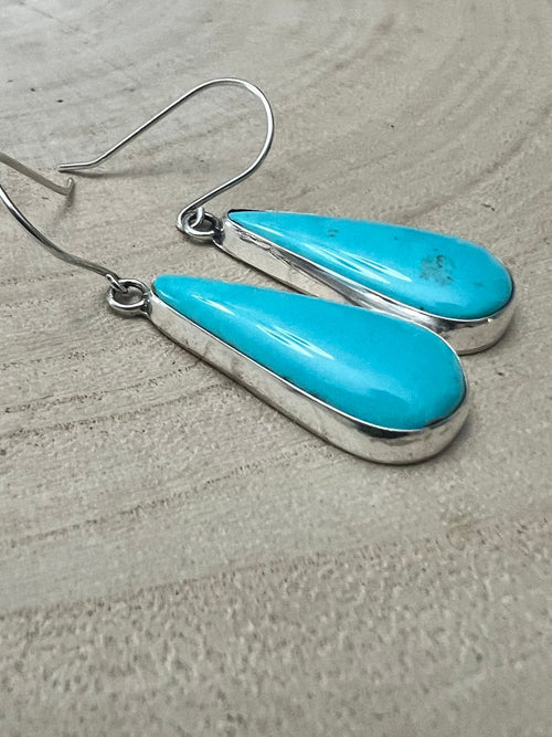 Rena Begay Turquoise & Sterling Silver Earrings - Cowhide and Conchos