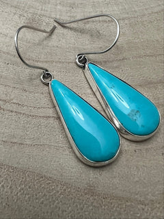 Rena Begay Turquoise & Sterling Silver Earrings - Cowhide and Conchos