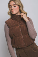 Reversible Corduroy Puffer Vest - 4 colors available - Cowhide and Conchos