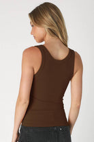 Reversible Ribbed Tank Top - Cowhide and Conchos