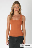 Reversible Ribbed Tank Top - Cowhide and Conchos