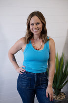 Reversible Ribbed Tank Top - Cowhide and Conchos