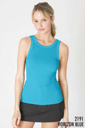 Reversible Ribbed Tank Top - Cowhide and Conchos