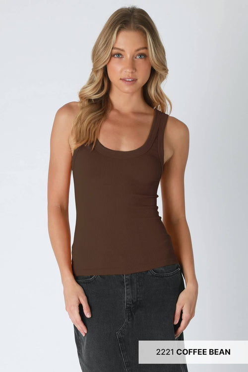 Reversible Ribbed Tank Top - Cowhide and Conchos