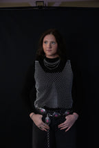 Rhinestone Mesh Top - Pink, White, or Black - Cowhide and Conchos