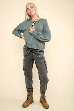 Ribbed Oversized Soft Knit Top - Cowhide and Conchos