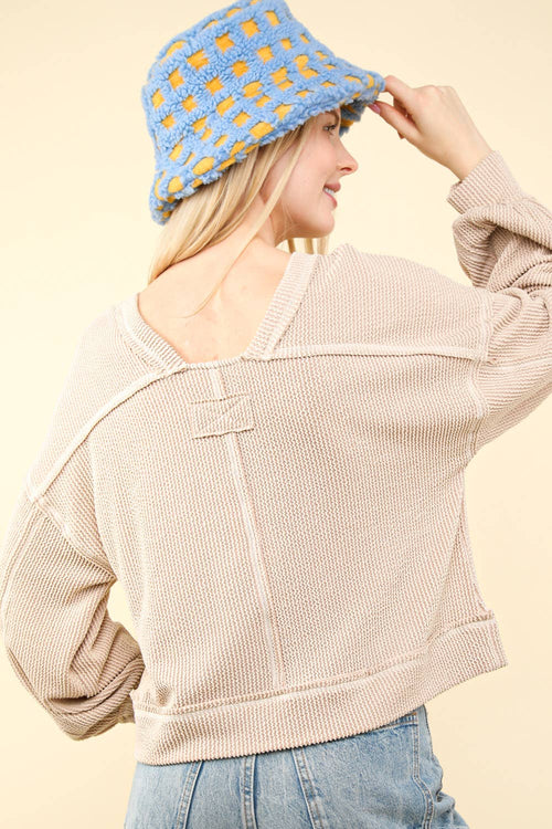 Ribbed Oversized Soft Knit Top - Cowhide and Conchos