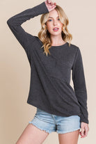 Ribbed Top with Pocket - Charcoal, Fuchsia, and Pumpkin - Cowhide and Conchos