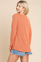 Ribbed Top with Pocket - Charcoal, Fuchsia, and Pumpkin - Cowhide and Conchos