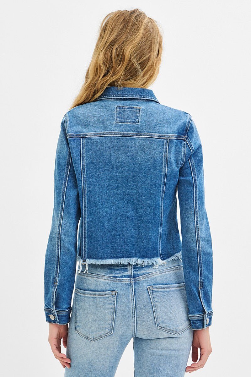 Risen Fray Hem Jean Jacket - Cowhide and Conchos