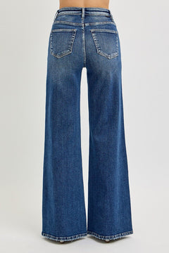 Risen High Rise Wide Front Yoke Detail Jeans - Size 1 available - Cowhide and Conchos