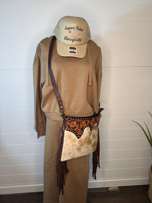 Risen Oversized Hoodie Sweatshirt - Cowhide and Conchos