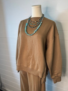 Risen Step Hem Sweatshirt - Cowhide and Conchos