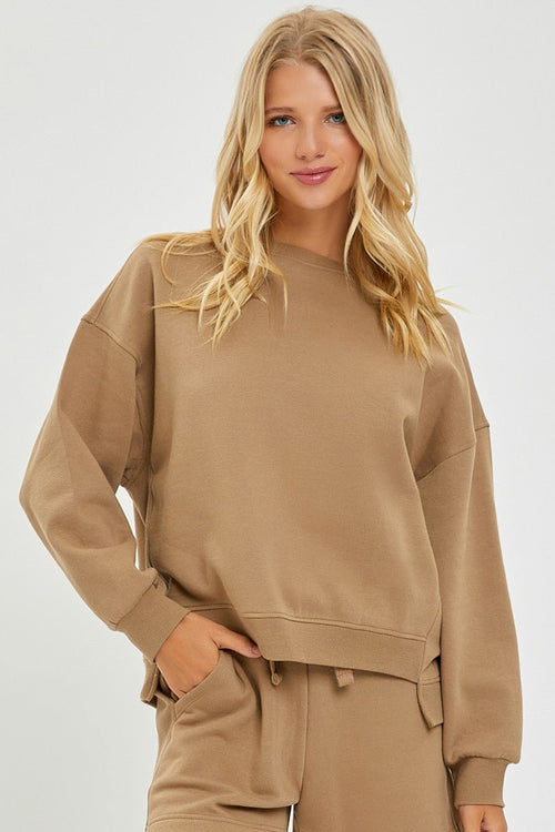 Risen Step Hem Sweatshirt - Cowhide and Conchos