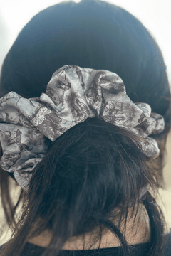 Rodeo Road Scrunchie - Cowhide and Conchos