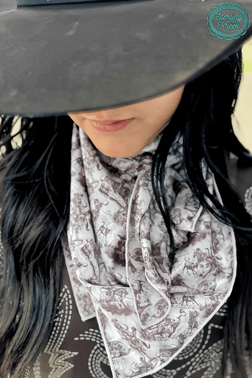 Rodeo Road Wild Rag - Cowhide and Conchos