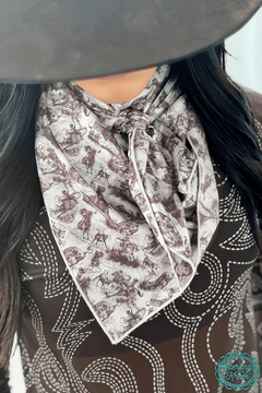Rodeo Road Wild Rag - Cowhide and Conchos