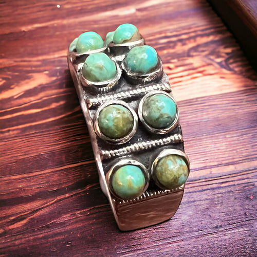 Rodeo Roundup Ring - Cowhide and Conchos